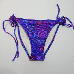 Miss Mandalay Tie Side BIKINI BOTTOM Brief Size S Neon Snake Print NEW
